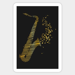 Creative Saxophone Art - Yellow Mix Sticker